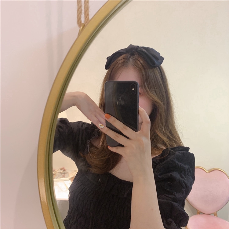 Cài tóc nơ đơn giản màu đen