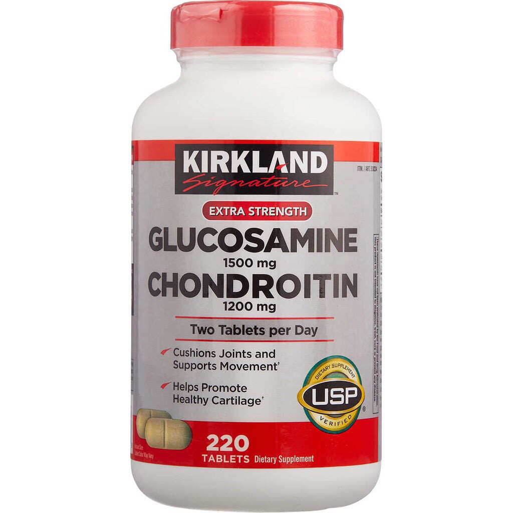 Kirkland Glucosamine 1500mg Chondroitin 1200mg hỗ trợ xương khớp (Chai 220 viên)