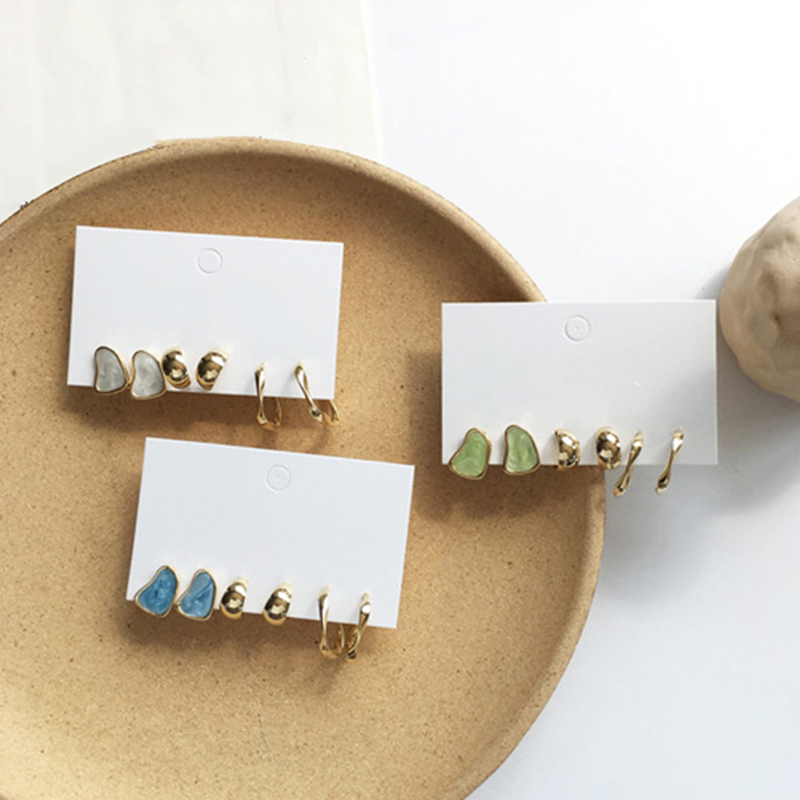 Set 3 cặp khuyên tai RINHOO FRIENDSHIP thời trang dành cho nữ