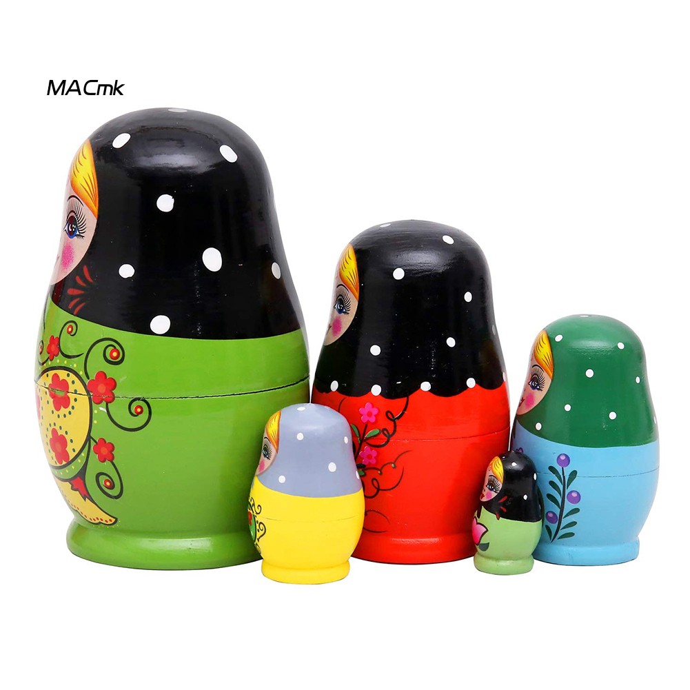 Bộ 5 Búp Bê Nga Matryoshka Bằng Gỗ