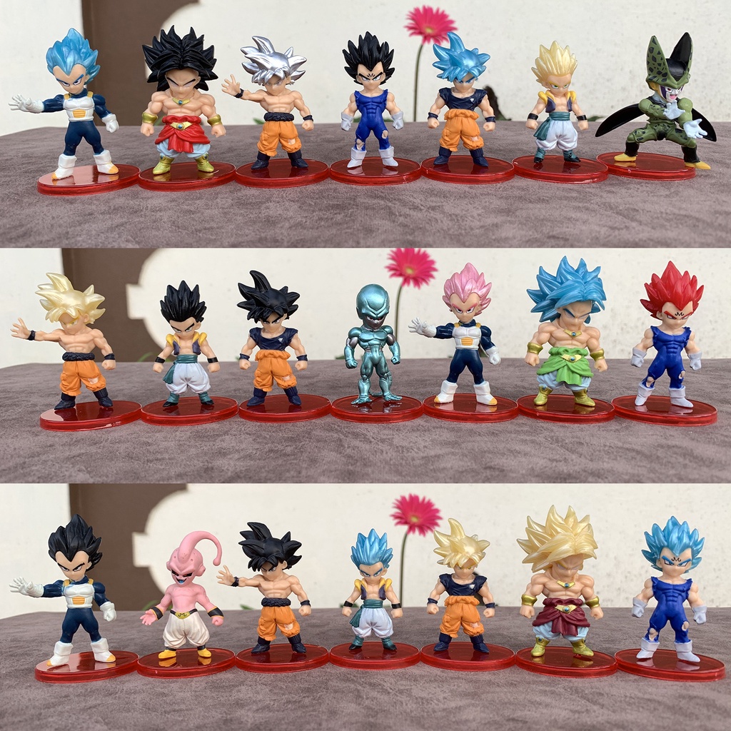 Mô hình 21 nhân vật Dragon Ball 7 viên ngọc rồng cao 5cm kèm chân đế siêu ngầu (cả bộ 21 nhân vật)