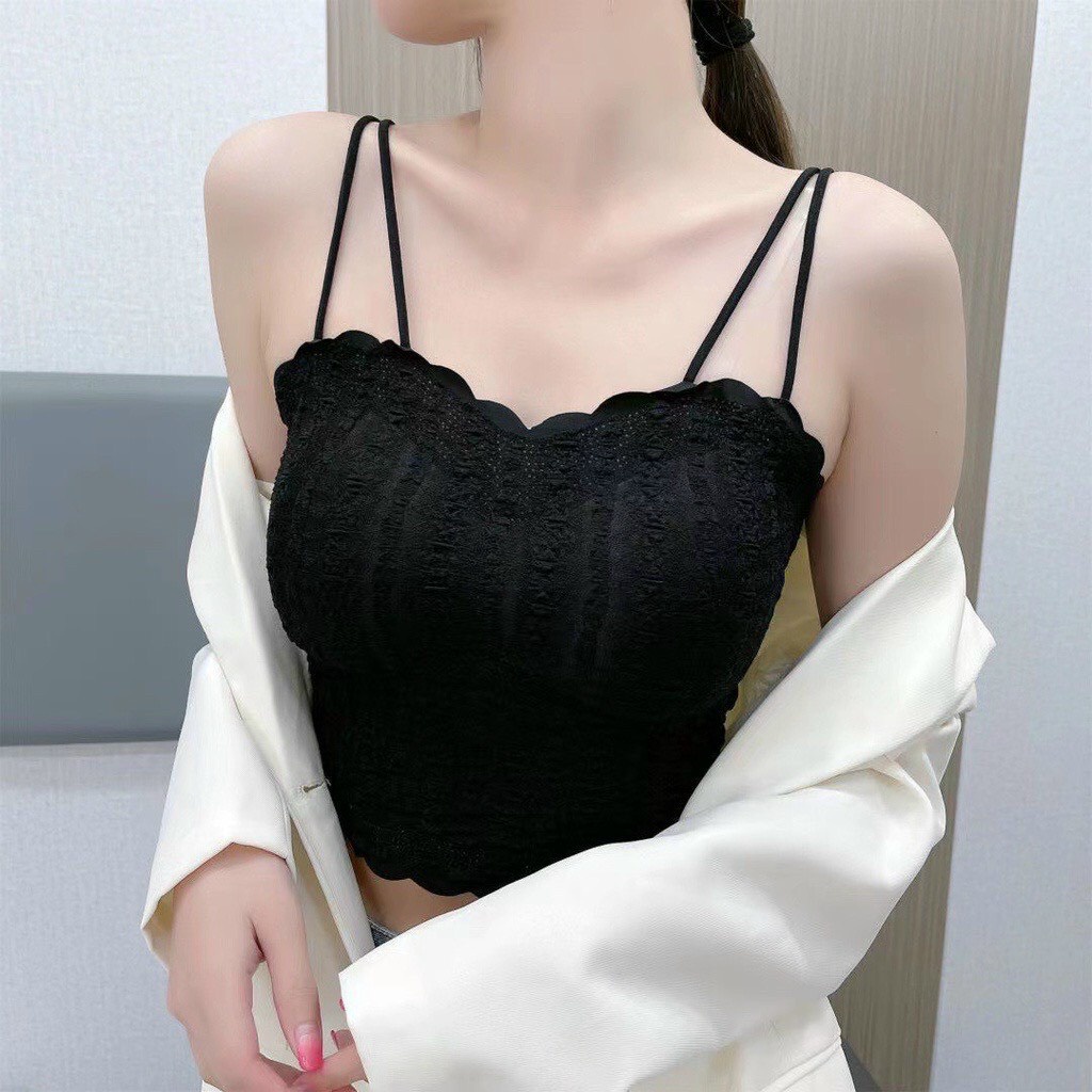Mẫu mới, #Áo 2 dây, #bra dây kép kèm đệm phong cách Hàn Quốc siêu xinh