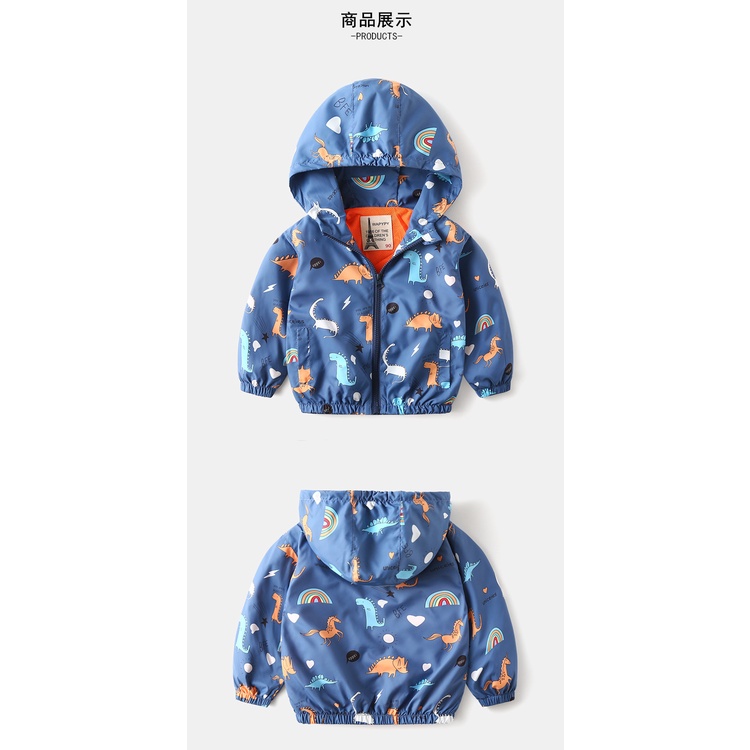 Áo gió bé trai lót lưới cao cấp Áo khoác gió trẻ em KUNKIDS lót lưới, chống nước, hoạ tiết hoạt hình siêu đẹp
