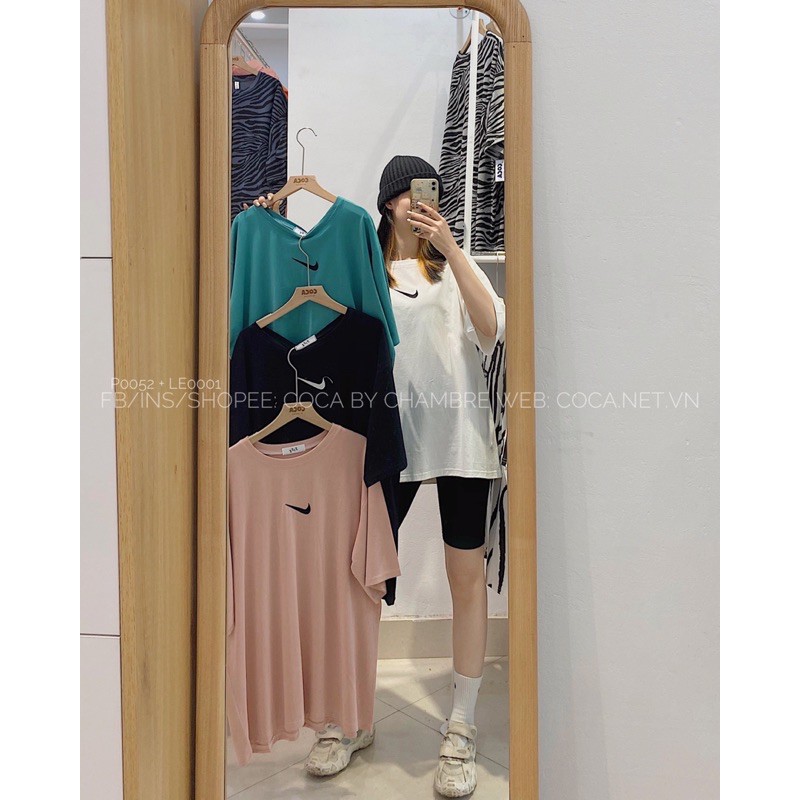 [P0052]☑️ Áo thun áo phông thêu logo form rộng unisex vải cotton mỏng mát (Có sẵn/ảnh thật)