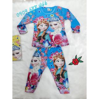 Đồ bộ bé gái in 3D- tay dài - elsa - miễn phí ship từ 50k
