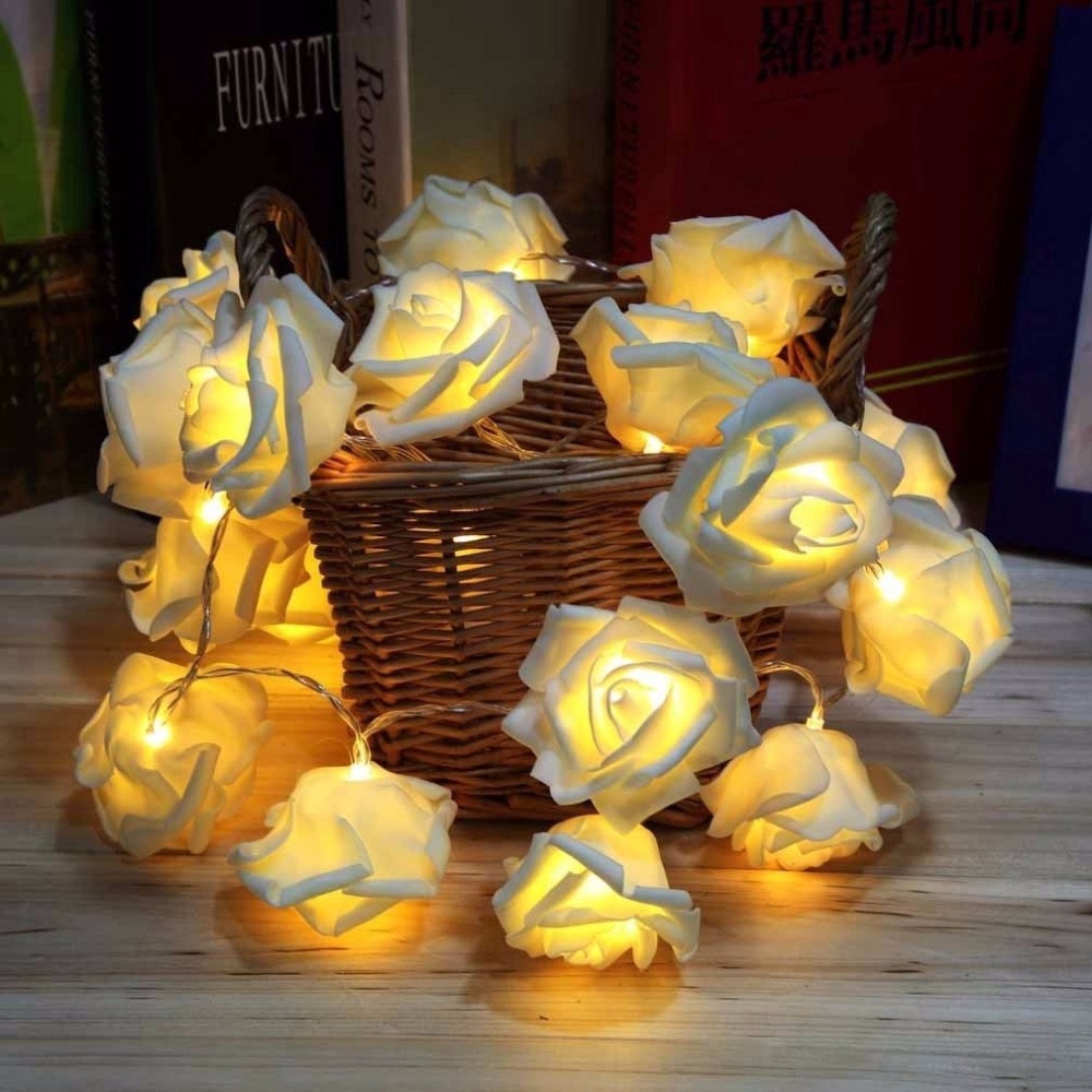 Dây Đèn Led 20 Bóng Hình Hoa Hồng Dùng Trang Trí Tiệc