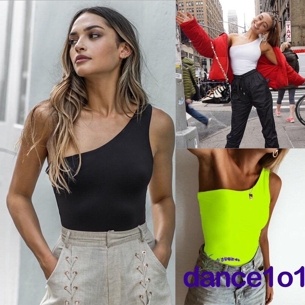 Áo liền quần thiết kế chéo một bên vai thời trang cho nữ