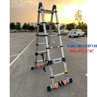 Thang nhôm rút chữ a 2m5 + 2m5 hakachi nhật bản hm16cp