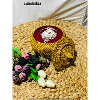 Bình ủ ấm trà đan mây thủ công tự nhiên dùng cho gia đình/ nhà hàng/ homestay/ khách sạn/ quà tặng
