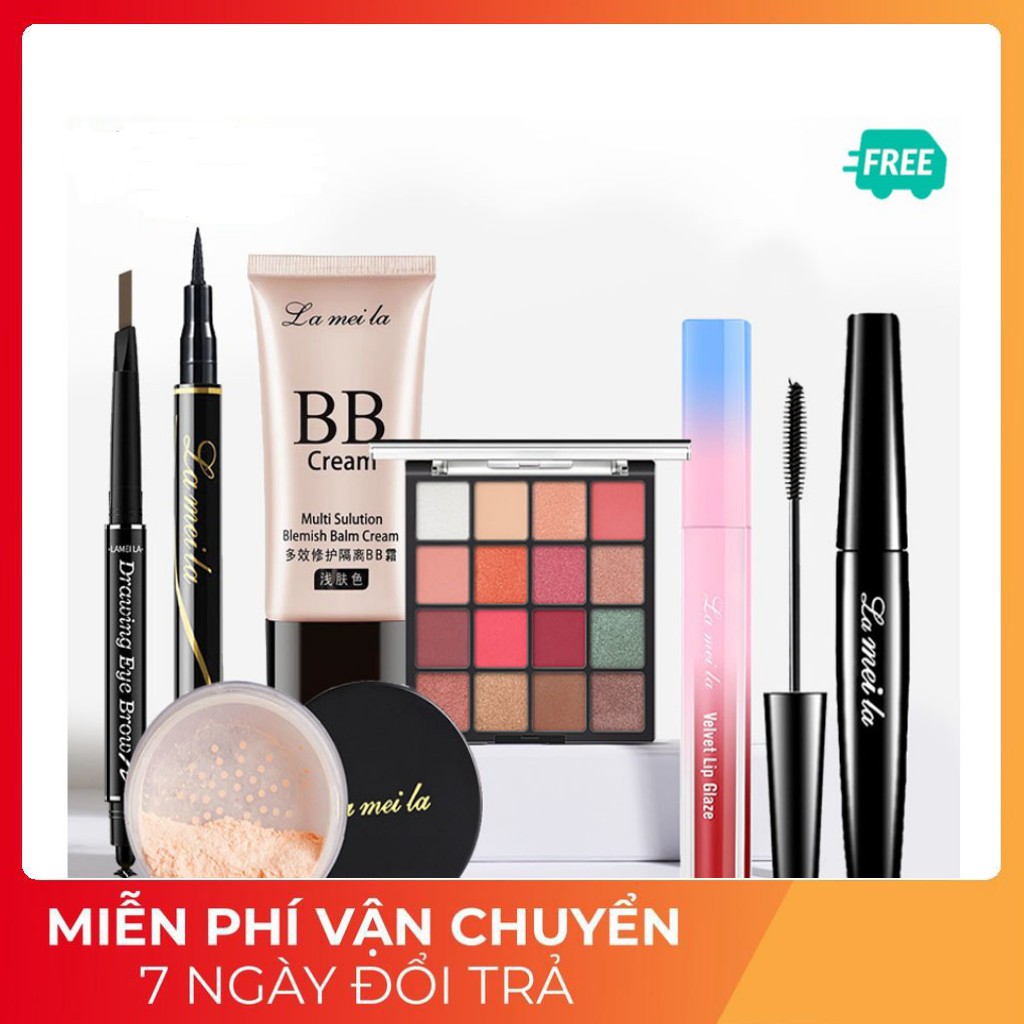Bộ Trang Điểm LAMEILA 7 Món Trang Điểm Chuyên Nghiệp Sét Trang Điêm Đầy Đủ SAKOVI BTĐ7-02