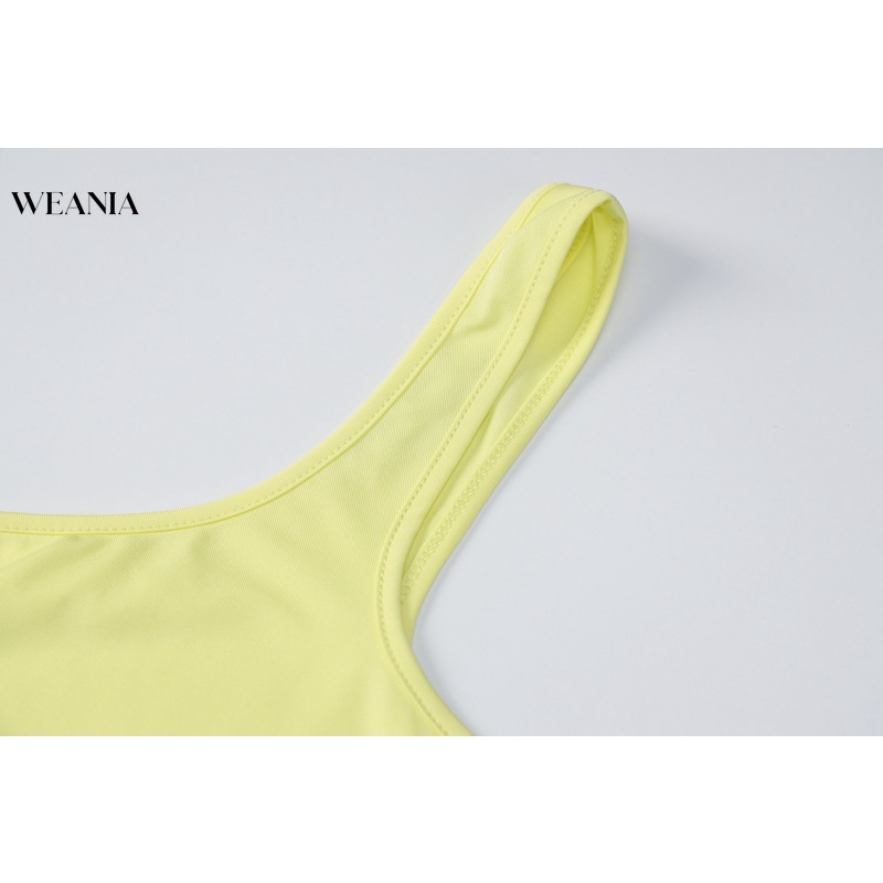 Set Áo Tank Top Màu Trơn Và Chân Váy Lưng Cao Thời Trang Cho Nữ