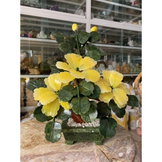 Cây hoa tài lộc đá thạch anh vàng - cao 30cm