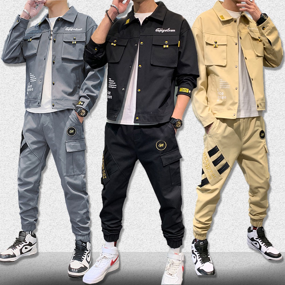 Bộ Quần Áo Thu Đông Nam Áo Khoác Nhẹ Phối Túi Ngực Kết Hợp Quần Jogger Bo Gấu Thời Trang ZENKODLMEN SET NAM 90000124