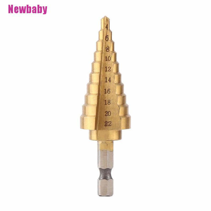 Mũi khoan lỗ hình nón chân lục giác 4-22MM HSS bằng titan