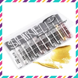 Tl - set 10 bút kẻ mắt 52270ánh nhũ kim tuyến dạng lỏng lấp lánh 70g bahu