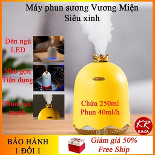Máy Phun Sương tạo ẩm Vương Miện Siêu Xinh KR 261- Phun cực mạnh, 250ml, Làm Đèn Ngủ LED- KARA 261