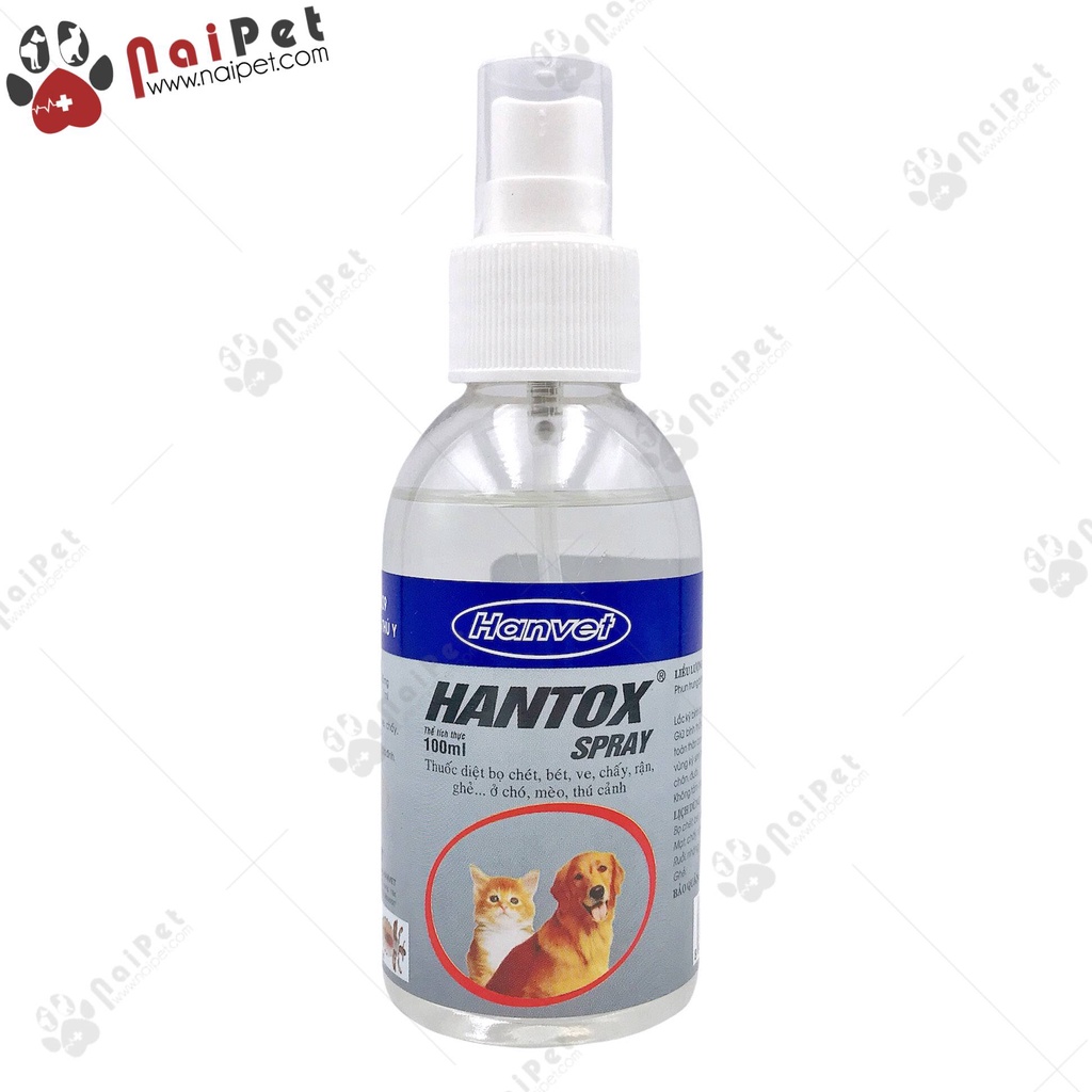 Xịt Diệt Bọ Chét Bét Ve Chấy Rận Ghẻ Hantox Spray 100ml