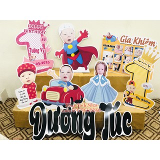 Tên bé dán phông trang trí sinh nhật