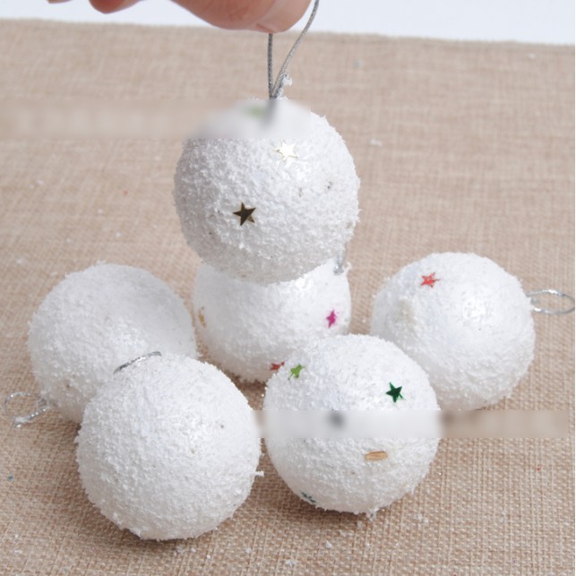 Phụ kiện trang trí noel SET 6 QUẢ CẦU TUYẾT MẪU A43