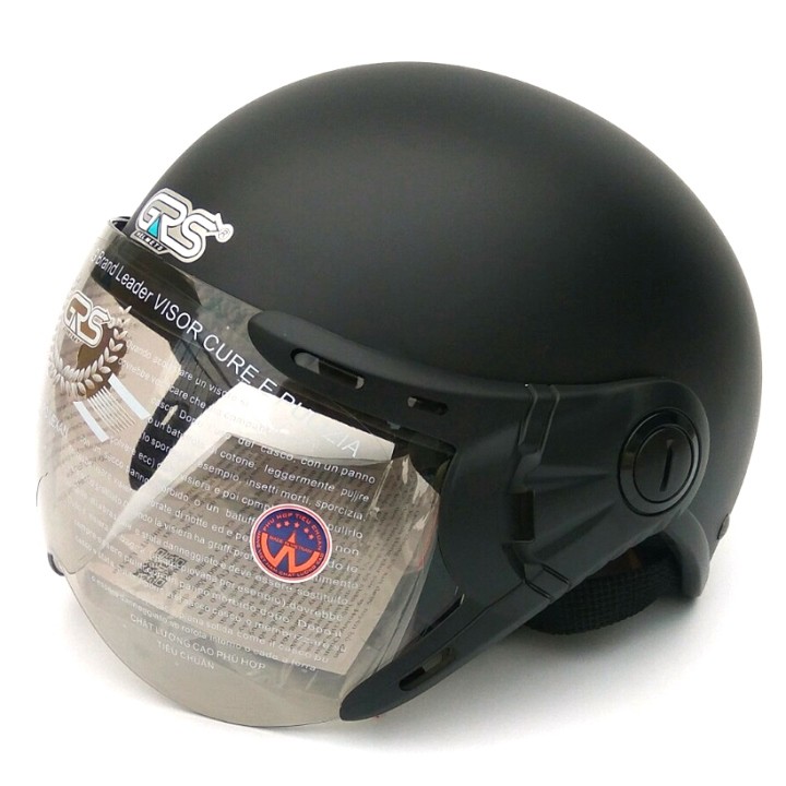Mũ bảo hiểm nửa đầu có kính chính hãng GRS A33K, mẫu nón bảo hiểm phổ thông phù hợp cho cả nam và nữ vòng đầu trung bình
