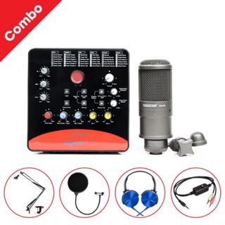 Combo mic thu âm takstar pc-sm8b + sound card icon upod pro full phụ kiện