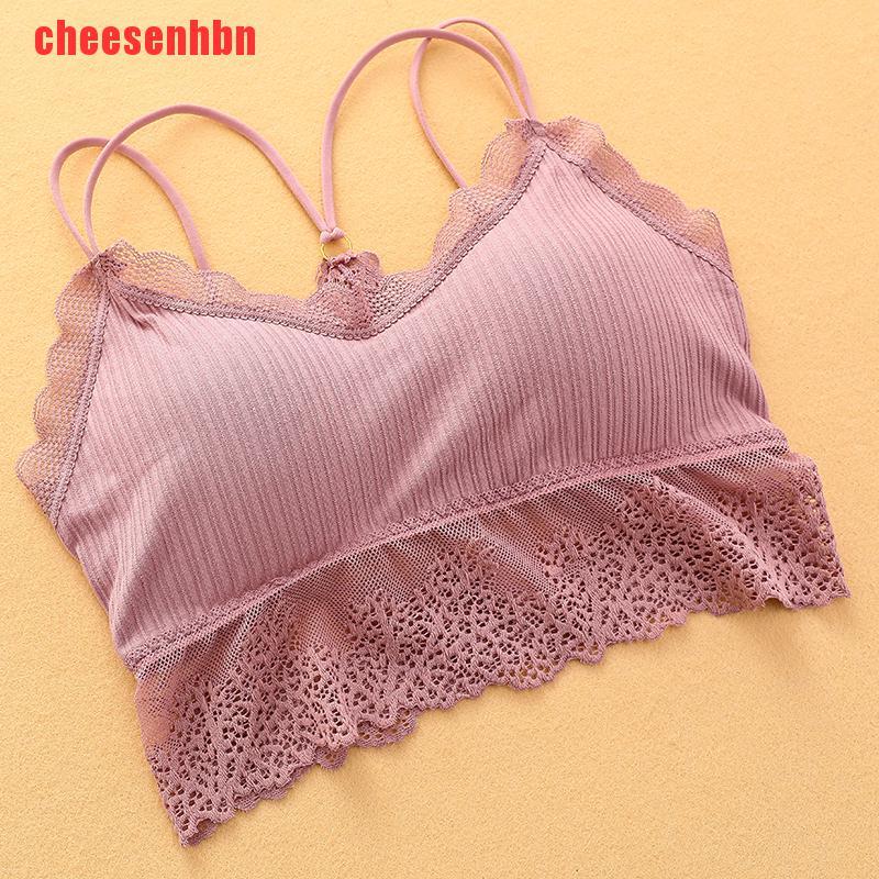 [cheesenhbn]Women Push Up Wireless Lace Bra Top Women Bralette Underwear Lingerie Crop Top