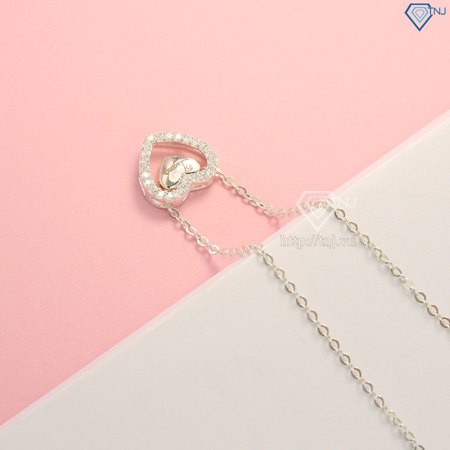 Dây chuyền bạc nữ hình trái tim khắc tên theo yêu cầu DCN0318 Trang Sức TNJ
