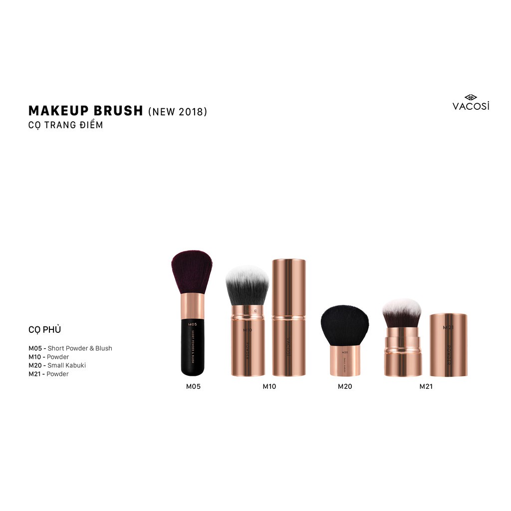 Cọ Tán Phấn Phủ Bỏ Túi Chuyên Dụng Cho MakeUp Artist Vacosi Powder Brush