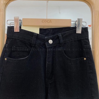 [QB2111] Quần jeans suông đen trơn mã 2111 (Có sẵn/Ảnh thật)