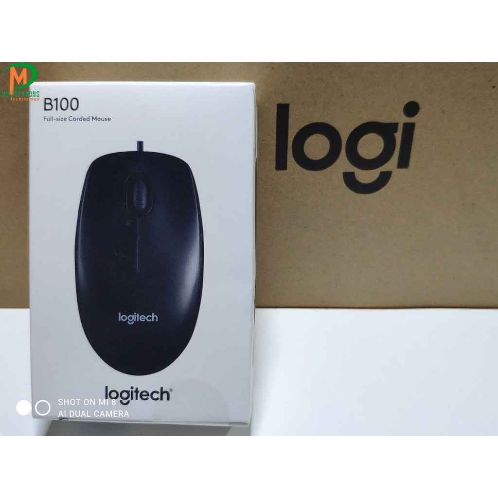 Chuột máy vi tính có dây Logitech B100 chính hãng, giá rẻ