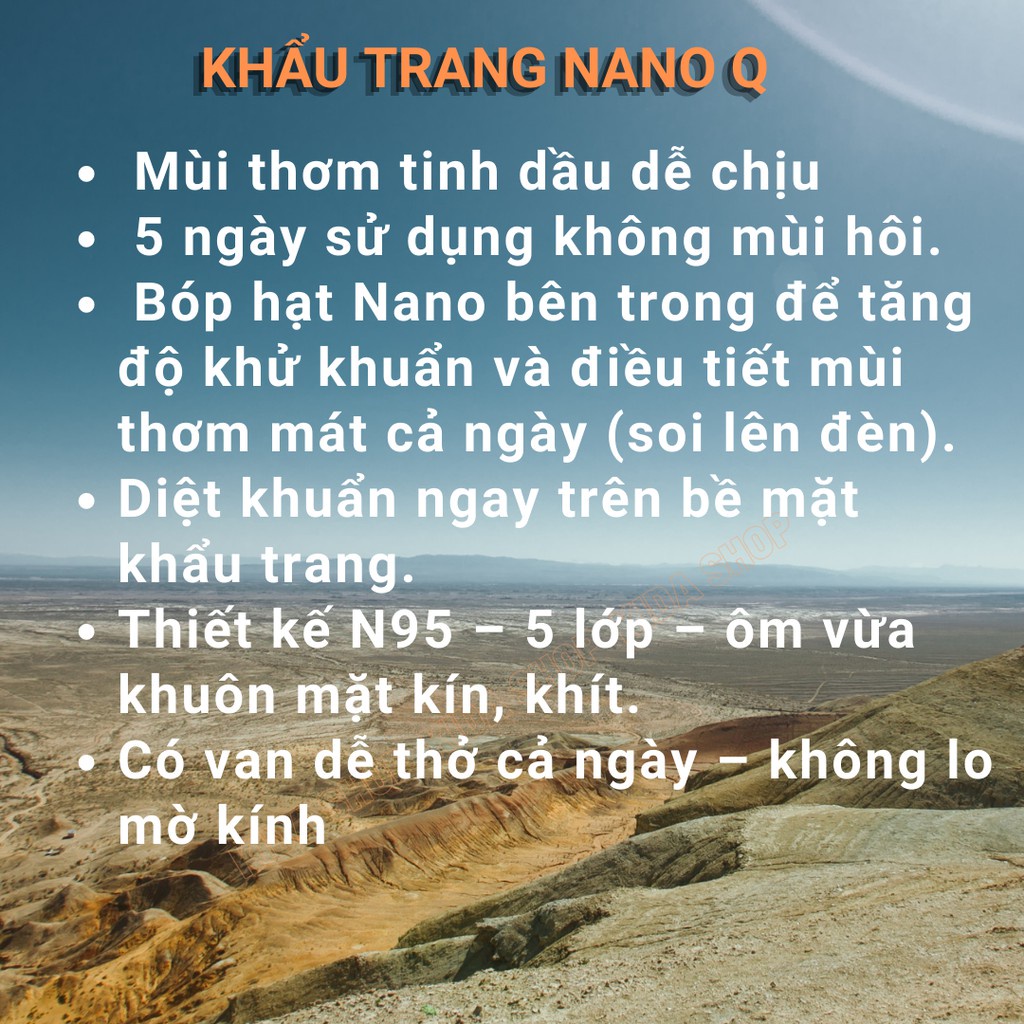 Khẩu trang y tế n95 NanoQ 5 lớp kháng khuẩn chính hãng có van thở Nano tinh dầu kháng khuẩn ngay trên bề mặt