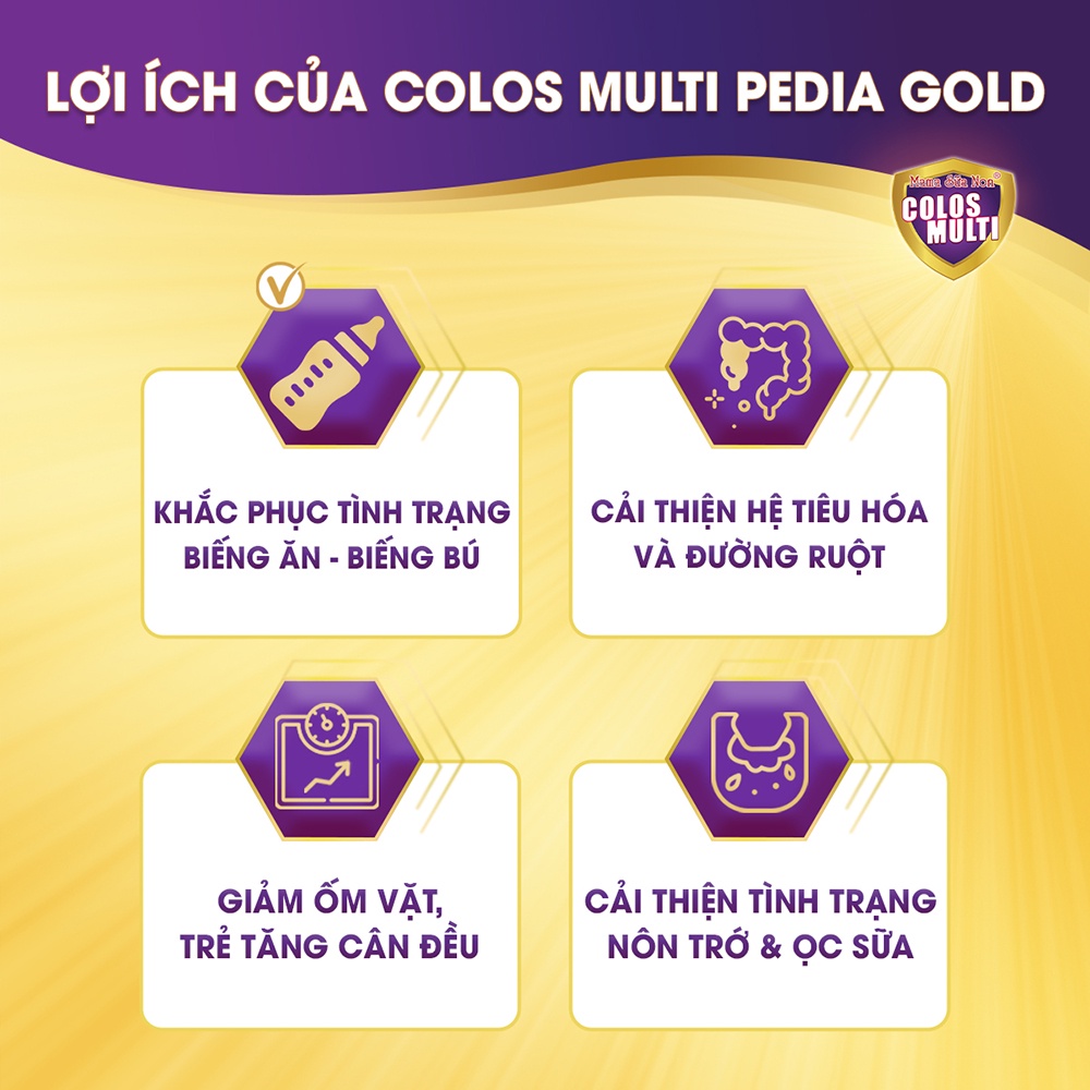 [Mã MKBCOL5 giảm 10% đơn 600K] Sữa non Colosmulti Pedia Gold hộp 2 góix16g chuyên biệt hỗ trợ giúp bé ăn ngoan-MẪUTHỬ