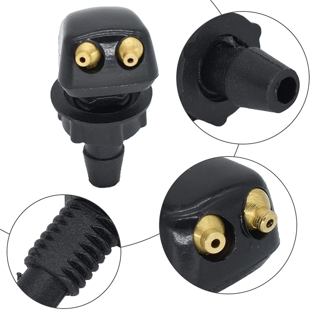 2 Đầu Vòi Xịt Nước Rửa Kính Chắn Gió Bằng Nhựa ABS