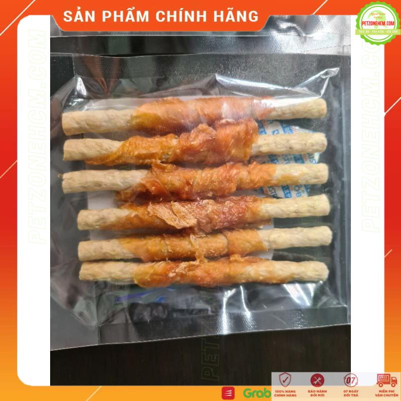 Xương gậm da bò quấn thịt 🦮 FREESHIP 🦮 Pet Snack THT MS: 966 6 cây | bánh thưởng xương gậm da bò sạch răng cho chó cún