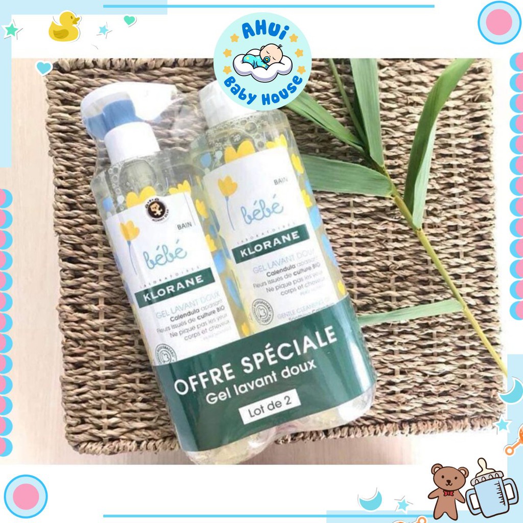 Sữa tắm gội 2 in 1 KLORANE BEBE cho bé sơ sinh Pháp