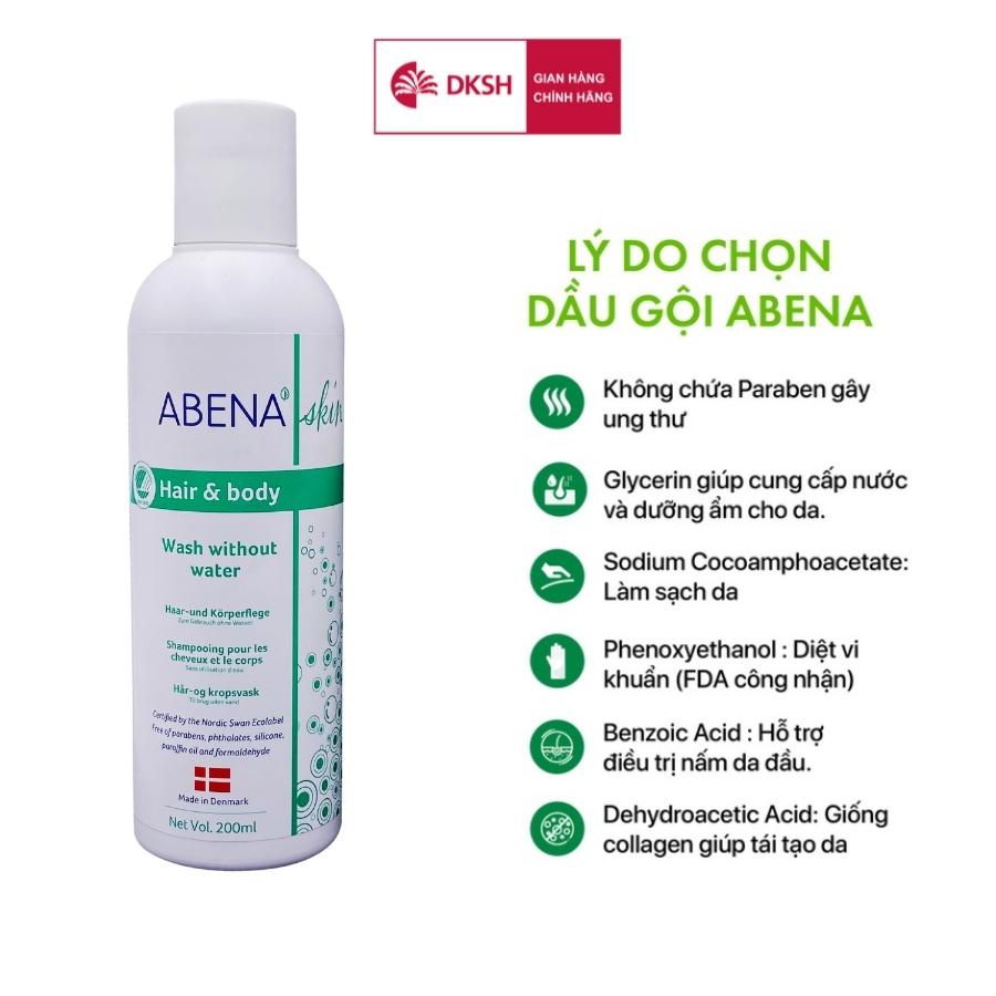 Dầu Gội, Tắm Không Dùng Nước Abena Hair & Body wash 200ml (Kèm 5 găng lau)