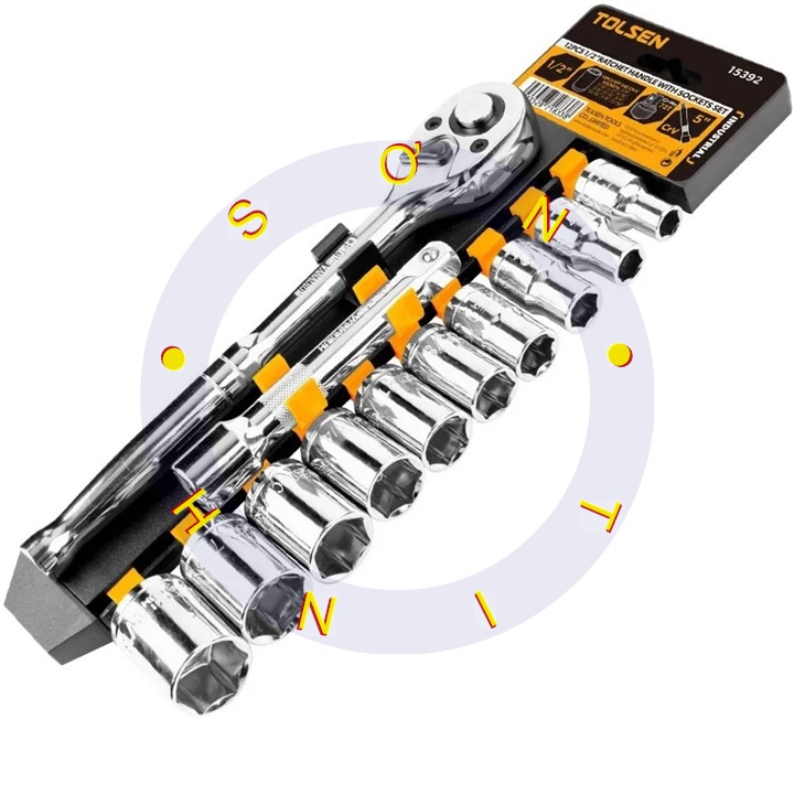 BỘ TUÝP 12 MÓN 1/2 HỆ INCH CÔNG NGHIỆP TOLSEN 15392