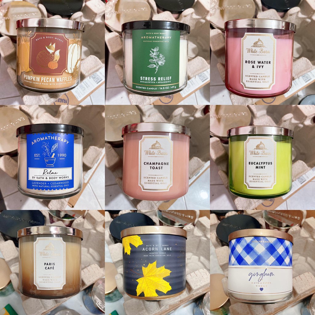 Palo Santo Comfort Spearmint Nến thơm 3 tim Bath &amp; Body Works 3 wick BBW 411gr nhiều mùi hot 2020 YBS Store Chuẩn Bill