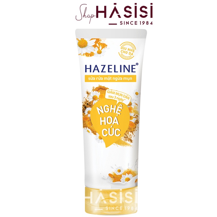 Sữa Rửa Mặt Ngừa Mụn HAZELINE - Nghệ Hoa Cúc 100g