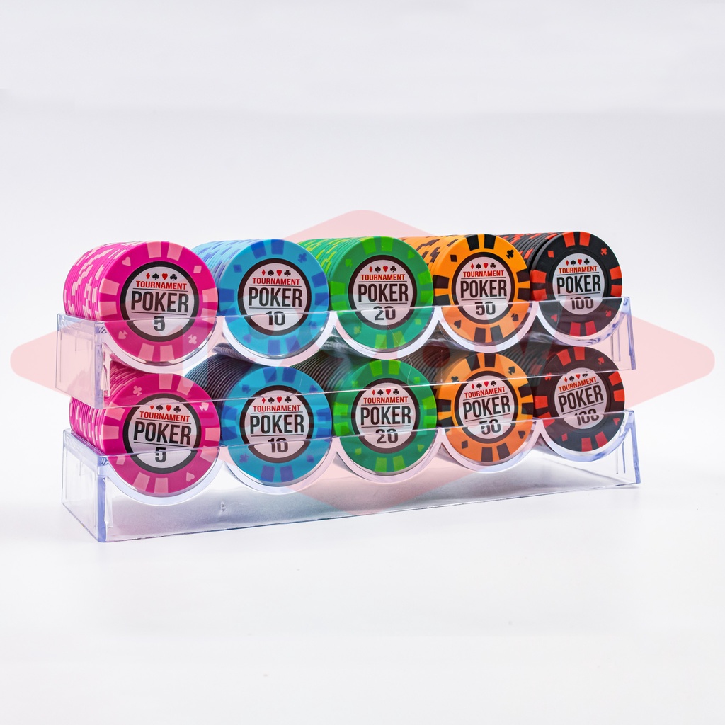 Cọc 25 chip Poker có số, phỉnh Tournament Poker chip set Pocker đất nung - 1996V Poker Shop