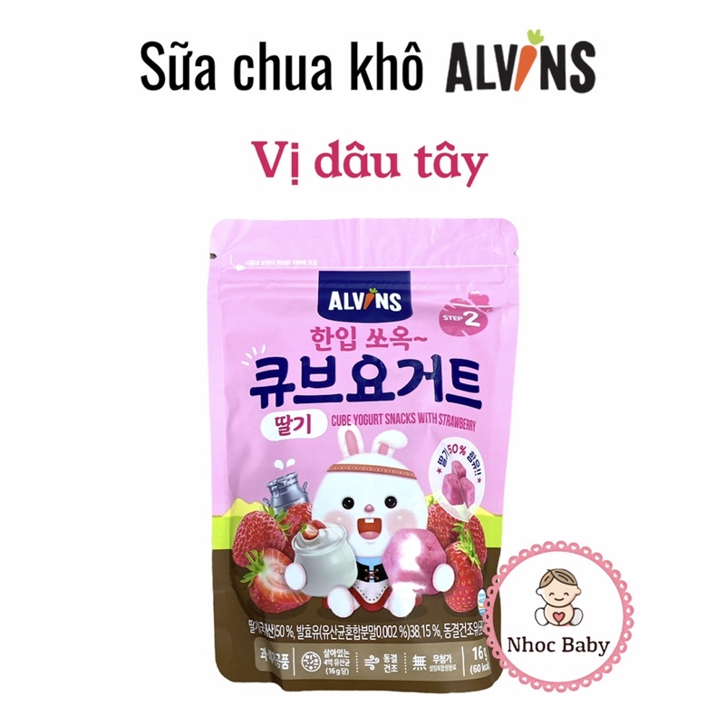 Alvins - Sữa chua khô sấy lạnh cho bé 7m+ gói zip 16g (Hàn Quốc)