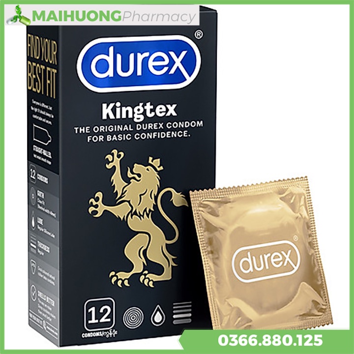 Bao Cao Su Durex Kingtex hộp 12 cái