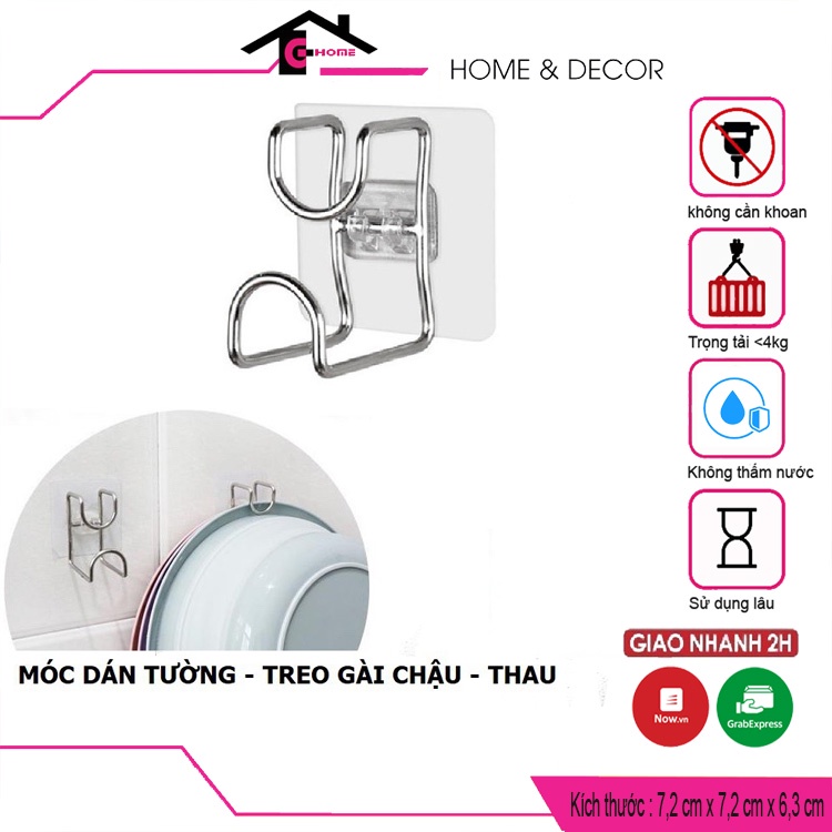 giá móc treo thau chậu gắn tường đa năng