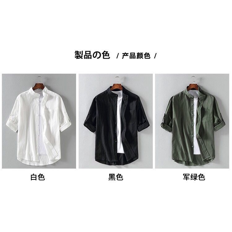 Áo sơ mi lanh tay ngắn dáng rộng cỡ lớn 3XL dành cho nam giới | BigBuy360 - bigbuy360.vn