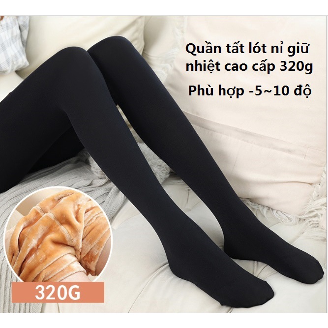 881616 Quần tất nữ lót nỉ mặc mùa đông dày 12000D 260k