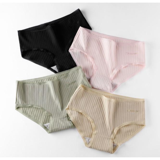 Quần lót nữ cotton gân tăm viền ren in nổi có chọn màu chọn size lớn QL07 | BigBuy360 - bigbuy360.vn