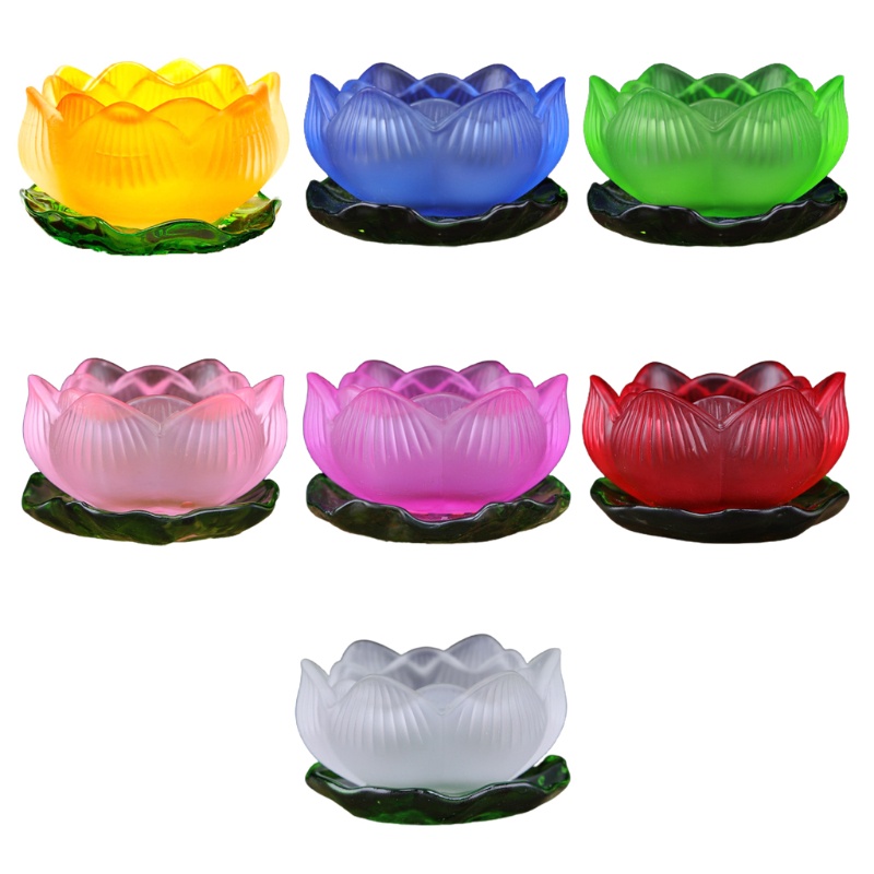2 Giá Đỡ Nến Hình Lá Sen Nhiều Màu Trang Trí Bàn Khách Sạn