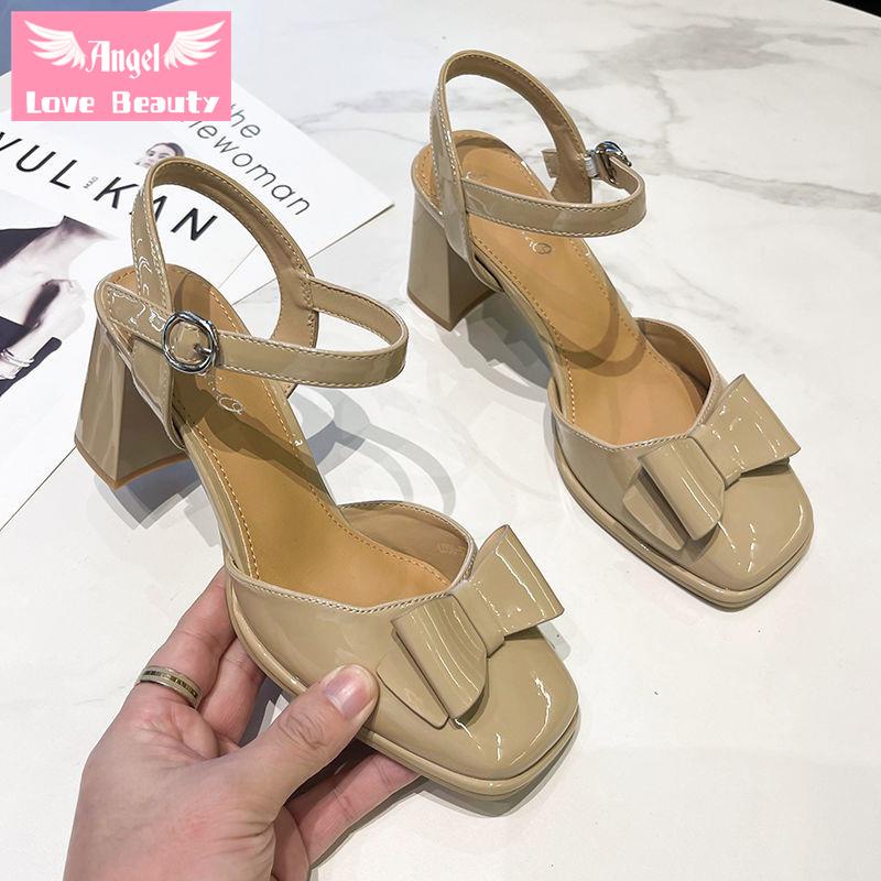 Angel~[hàng Có Sẵn] Giày Sandal Cao Gót Mũi Nhọn Một Lớp Dành Cho Nữ