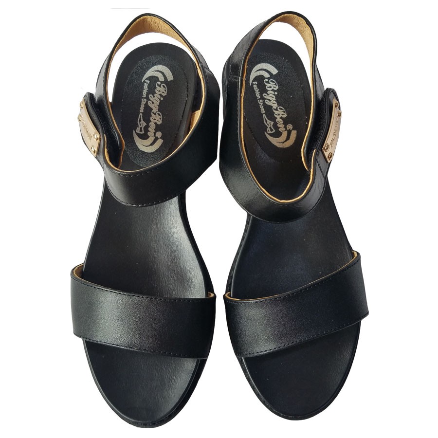 Giày Sandal Cao Gót Nữ Da Bò BIGGBEN Gót 4cm HKD163