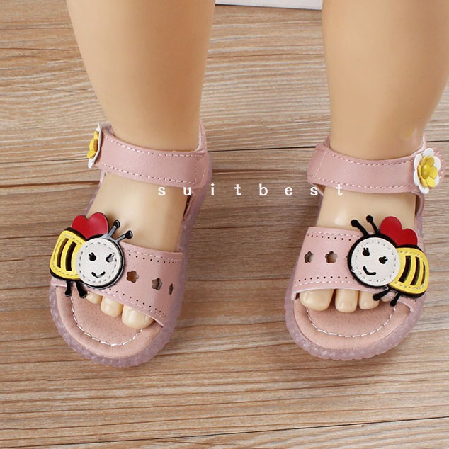 Sandal tập đi đế cao su siêu dẻo cho bé gái